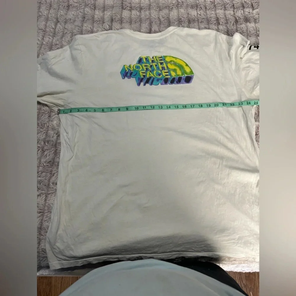 THE NORTH FACE Distorted Half Dome Long Sleeve Shirt sz XXL Large White Purple